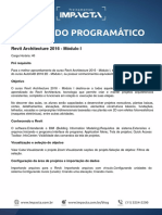 ConteÃºdo ProgramÃ¡tico - Revit Architecture 2016 - Módulo I PDF