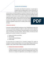 Análisis de la relación de actividades y técnicas para la distribución óptima