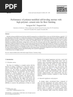 Performance of Polymer-Modified Self-Leveling Mortars With High Polymer-Cement Ratio For Floor Finishing