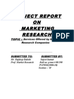 Project Report ON Marketing Research: TOPIC: Services Offered by Market Research Companies