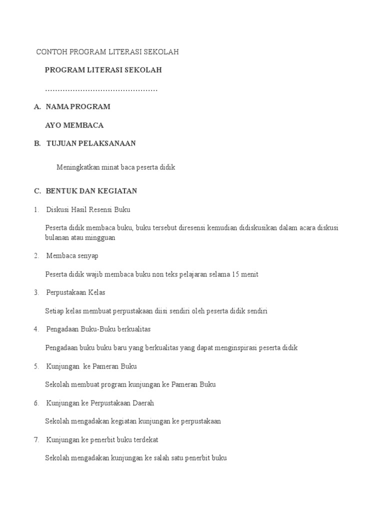 Program Ayo Membaca di Sekolah | PDF