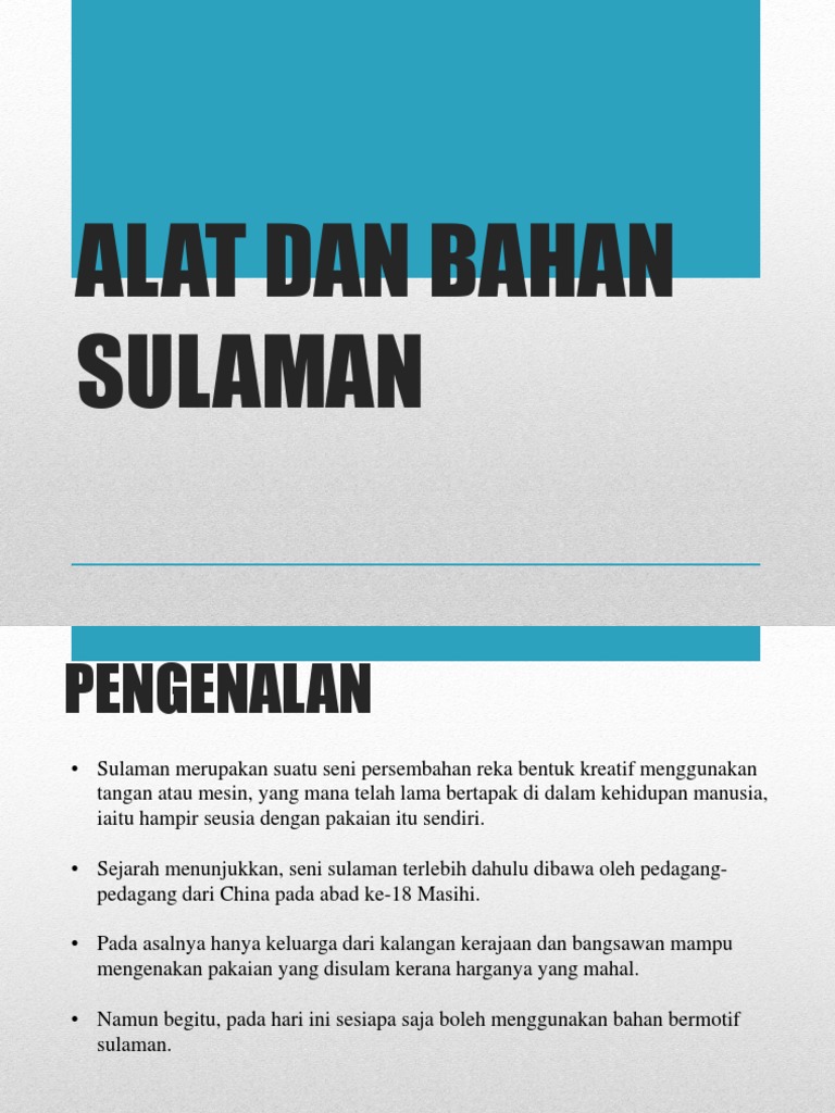 Alat Dan Bahan Sulaman Alat Dan Bahan Sulaman