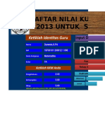 Aplikasi Daftar Nilai Kurikulum 2013 SMP