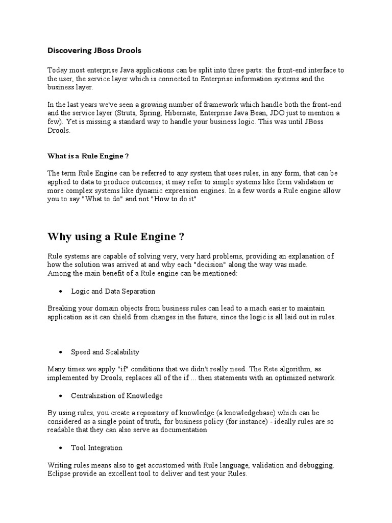 Introduction to JBoss Drools Engine | PDF | Java (Programming Language ...