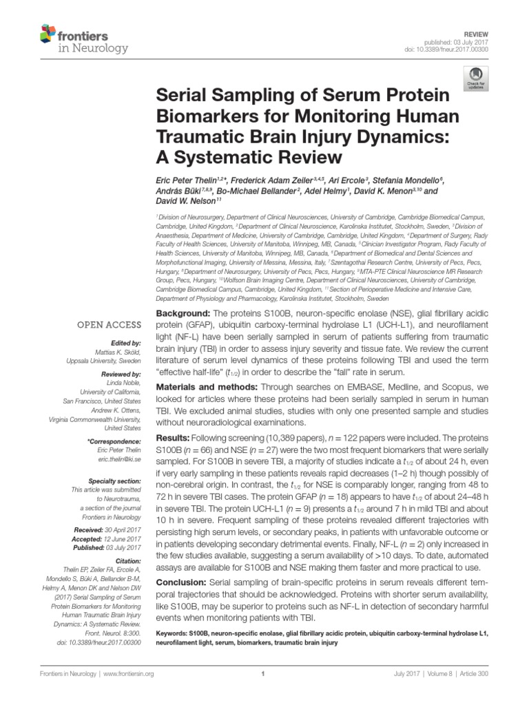 Serial Sampling of Serum Protein Biomarkers For Monitoring Human ...