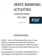Corporate Banking Activities: Chapter Three DTG 3483