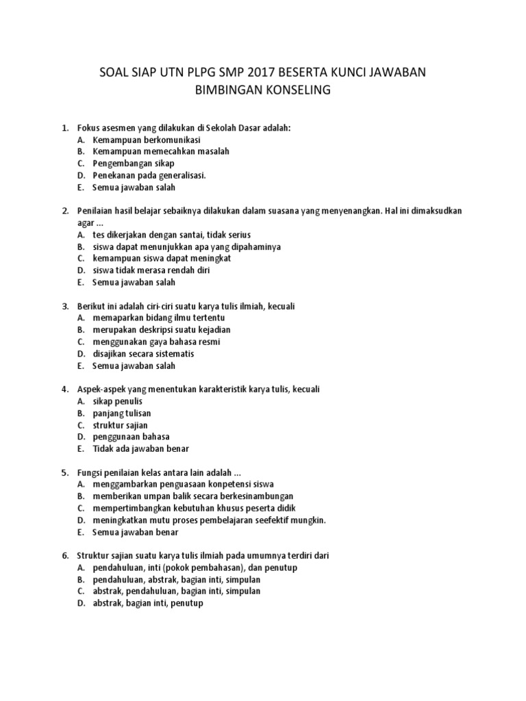 Utn Smp Bimbingan Konseling Bk