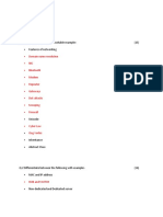 Domain Name Resolution - Nic - Bluetooth - Modem - Repeater - Gateways - Dos Attacks - Snooping - Firewall