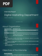 Digital Marketing Department: Internship Report