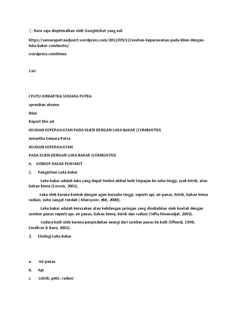 Askep Luka Bakar