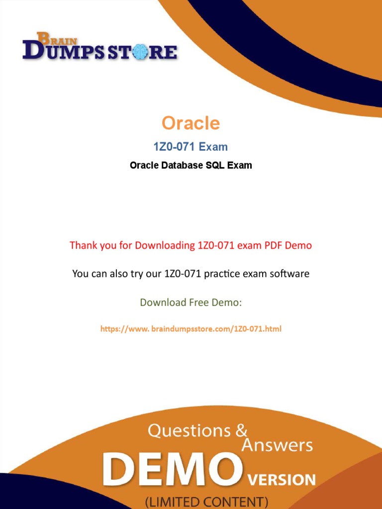 Oracle Sql Certification 1z0 071 Dumps For Free