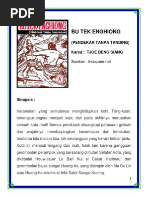 Bu Tek Enghiong Pendekar Tanpa Tandingan