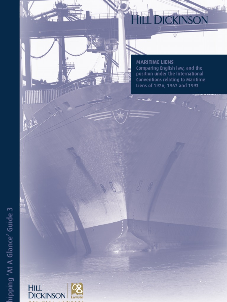 Shipping Guide 3 Maritime Liens PDF Admiralty Law Lien
