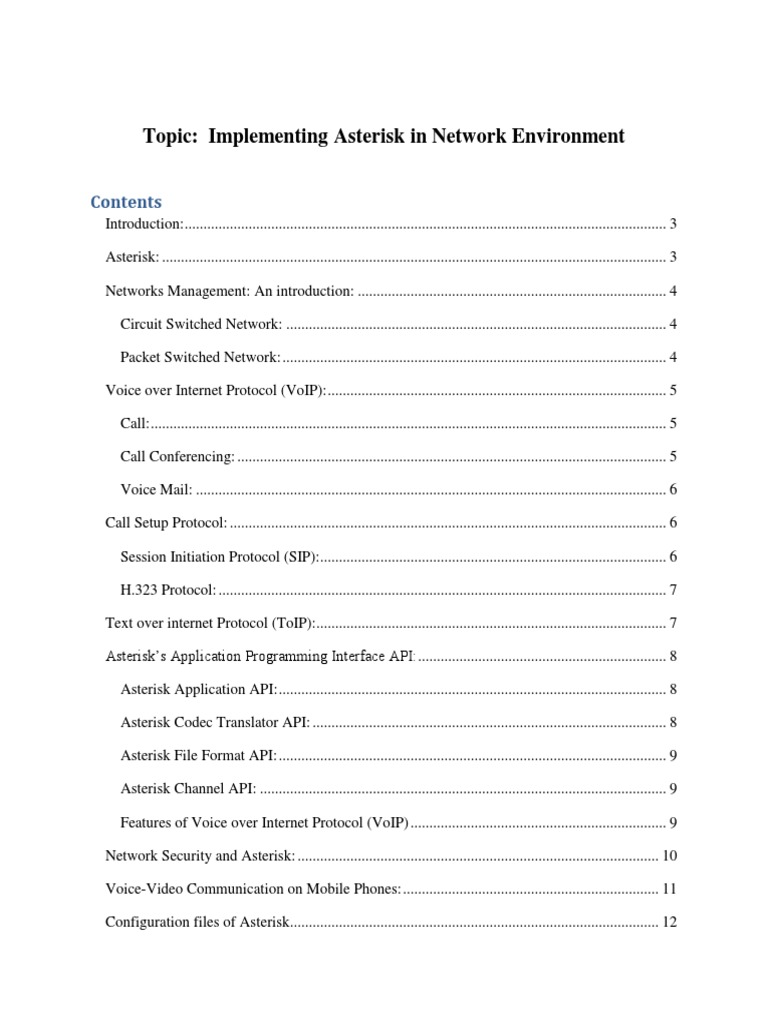 Literature Review Asterisk - Edited | PDF | Session Initiation Protocol ...