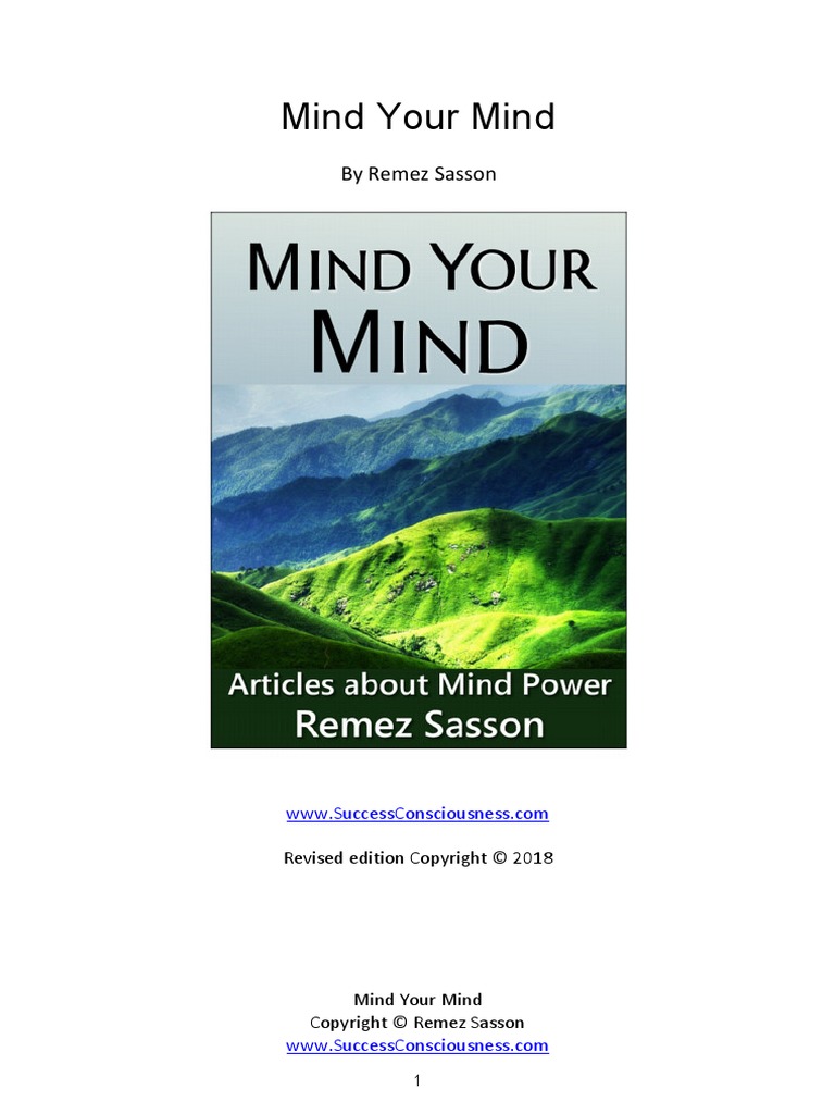 Mind Your Mind | Download Free PDF | Thought | Self Control