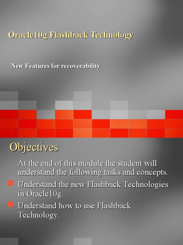 Flashback Technology | PDF | Databases | Database Transaction