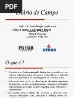Diario de Campo um instrumento de reflexao