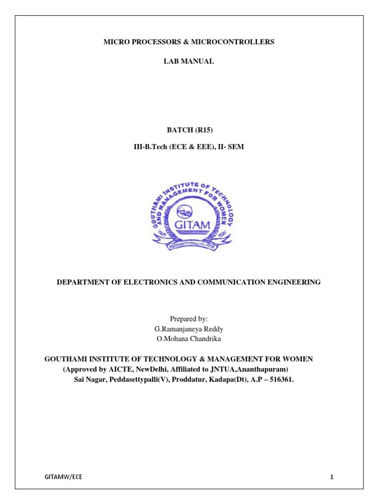 MPMC r15 Ece Manual 2019 PDF Source Code Computer Program