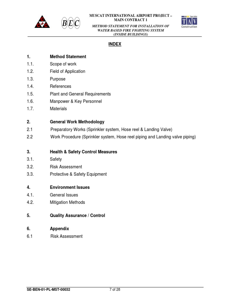Fire Fighting System Installation Method | PDF | Fire Sprinkler System ...