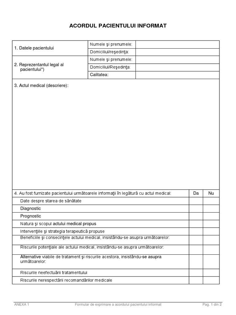 Ordinul MS NR 1411 Din 12 Dec 2016 Anexa 1 Formular de Exprimare A ...