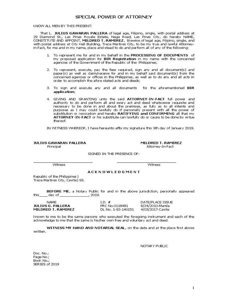 Spa process of docu transfer title pdf power of attorney notary