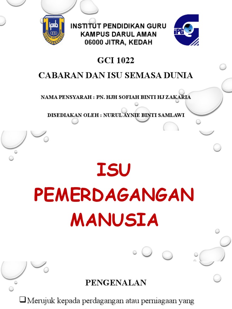 Isu Pemerdagangan Manusia Pdf