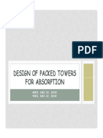 Design of Packed Towers For Absorption