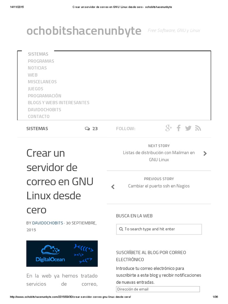 Crear Un Servidor de Correo en GNU Linux Desde Cero | PDF | sistema de ...