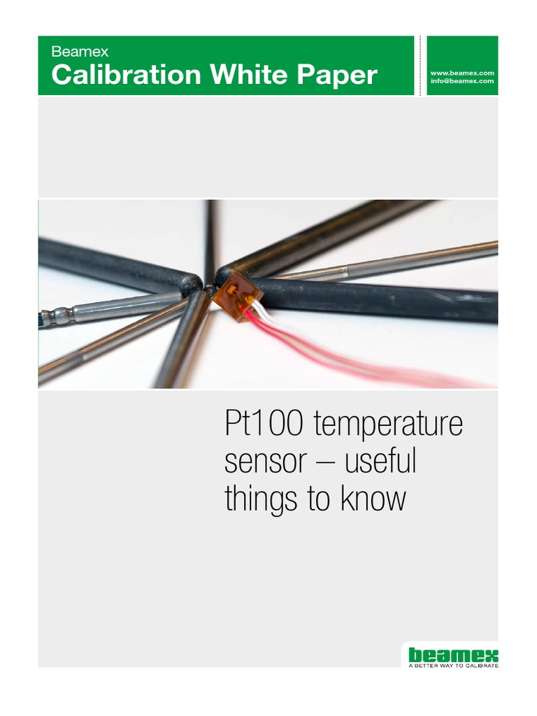 Beamex White Paper Pt100 Temperature Sensor Eng Thermocouple