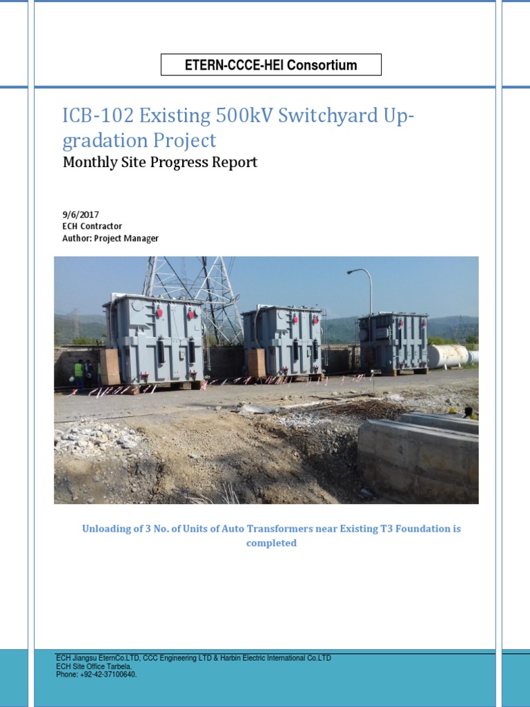 Monthly Site Progress Report of August 2017 | PDF | Electrical ...