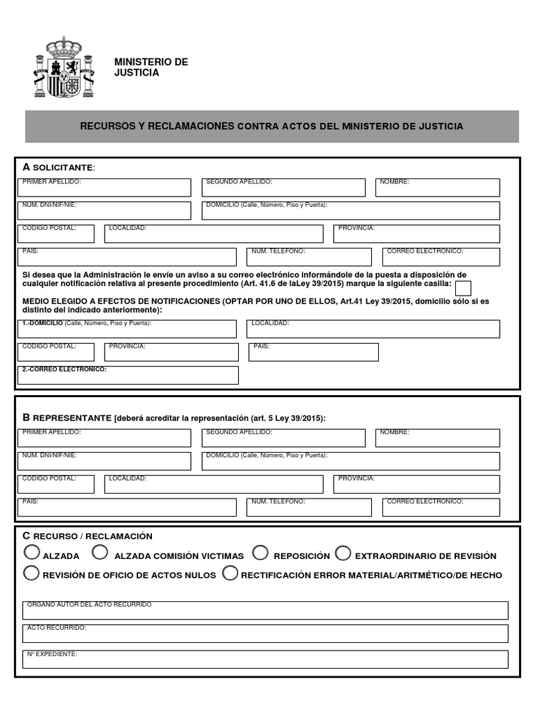 Modelo De Recurso De Alzada PDF Correo Gobierno