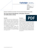 International Headache Classification III ICHD III 2013 Beta 1
