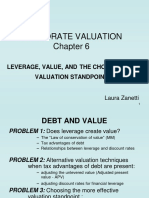 Corporate Valuation: Leverage, Value, and The Choice of The Valuation Standpoint