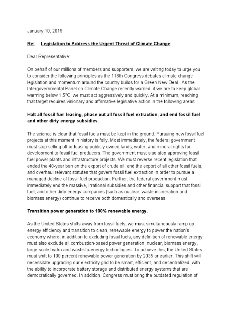 Climate Change Legislation Urgency | PDF | Distributed Generation | Low ...