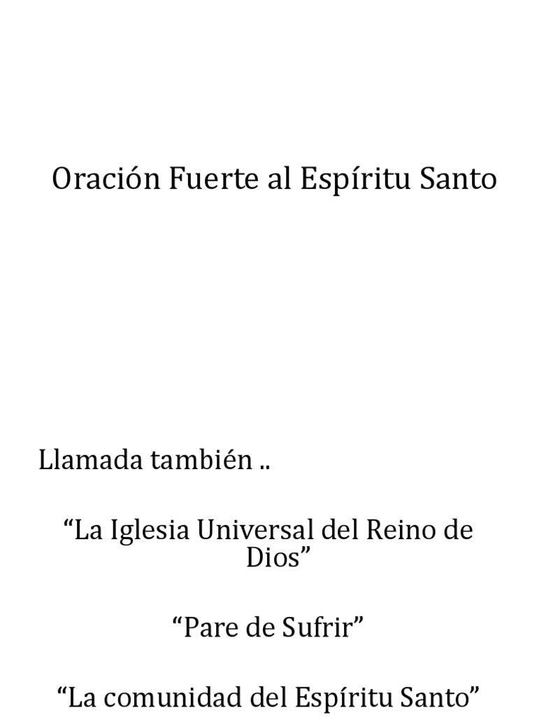 Oración Fuerte al Espíritu Santo | PDF | espíritu Santo | Dios