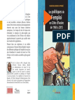 Les Politiques de L'emploi en Côte D'ivoire de 1960 À 2015