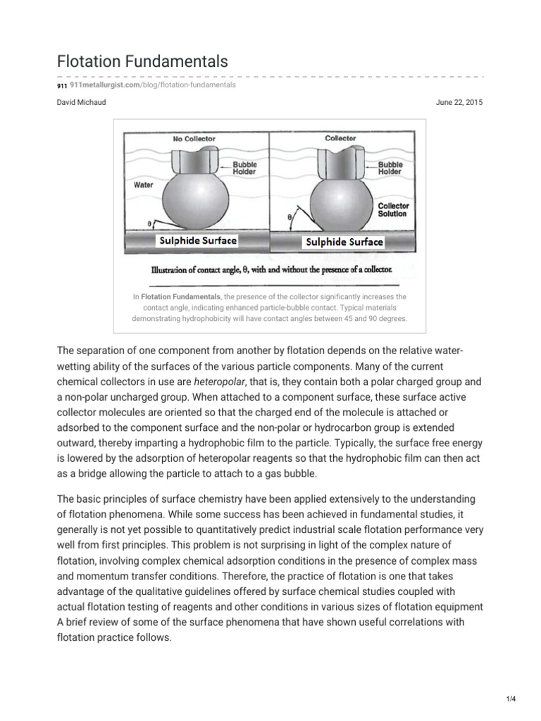 Flotation Fundamentals: Contact Angle Insights | PDF | Ion ...