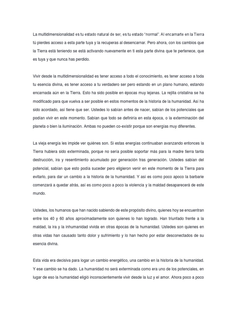 Multidimensionalidad | PDF | Alma | Psique (psicología)