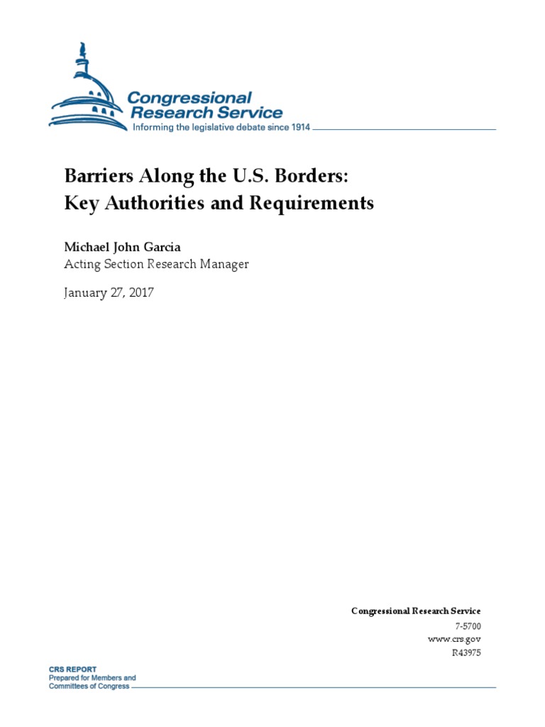 U.S. Border Barriers: Laws and Requirements | PDF | Mexico–United ...