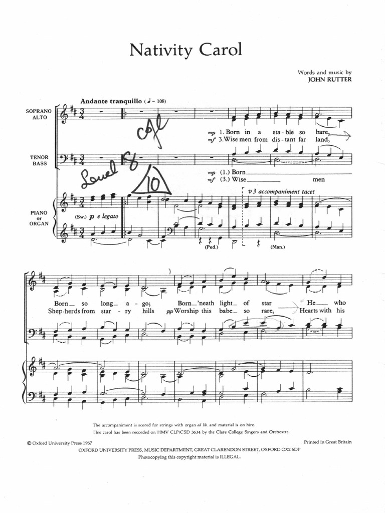 Nativity Carol Rutter PDF