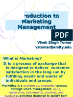 Introduction To Marketing Management