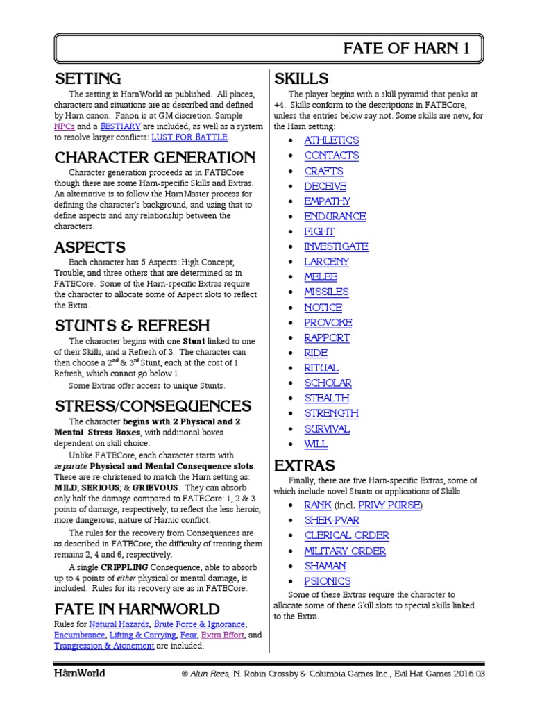 Fate Of Harn Rules Pdf Deception Empathy