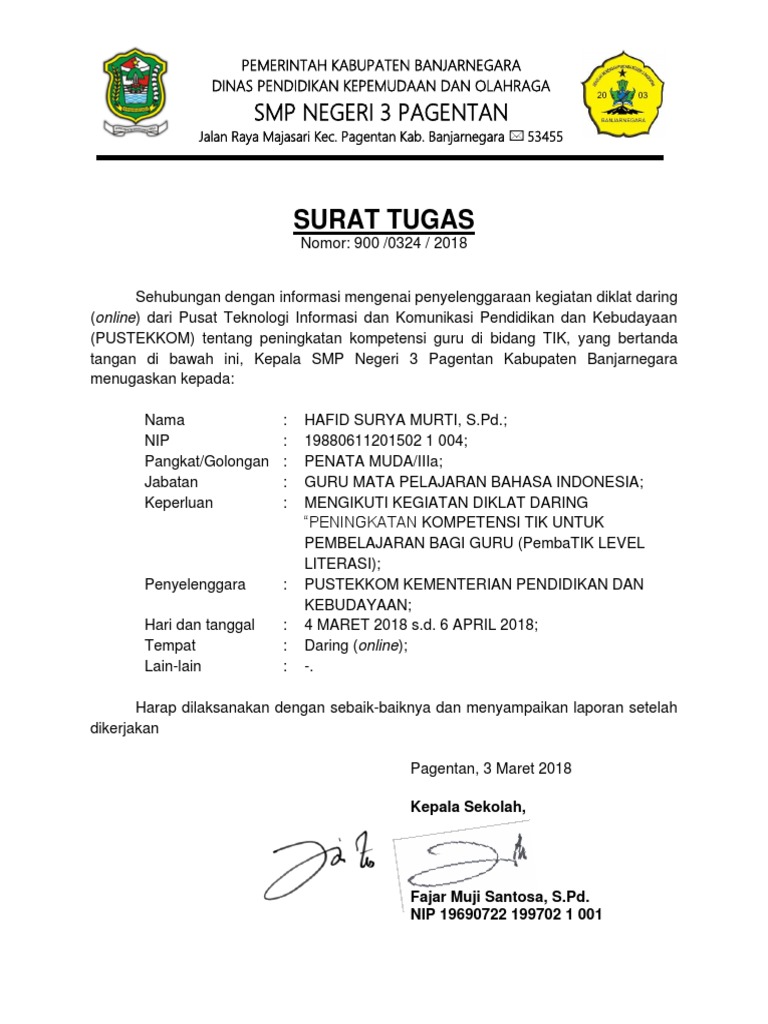 Surat Tugas Pembatik