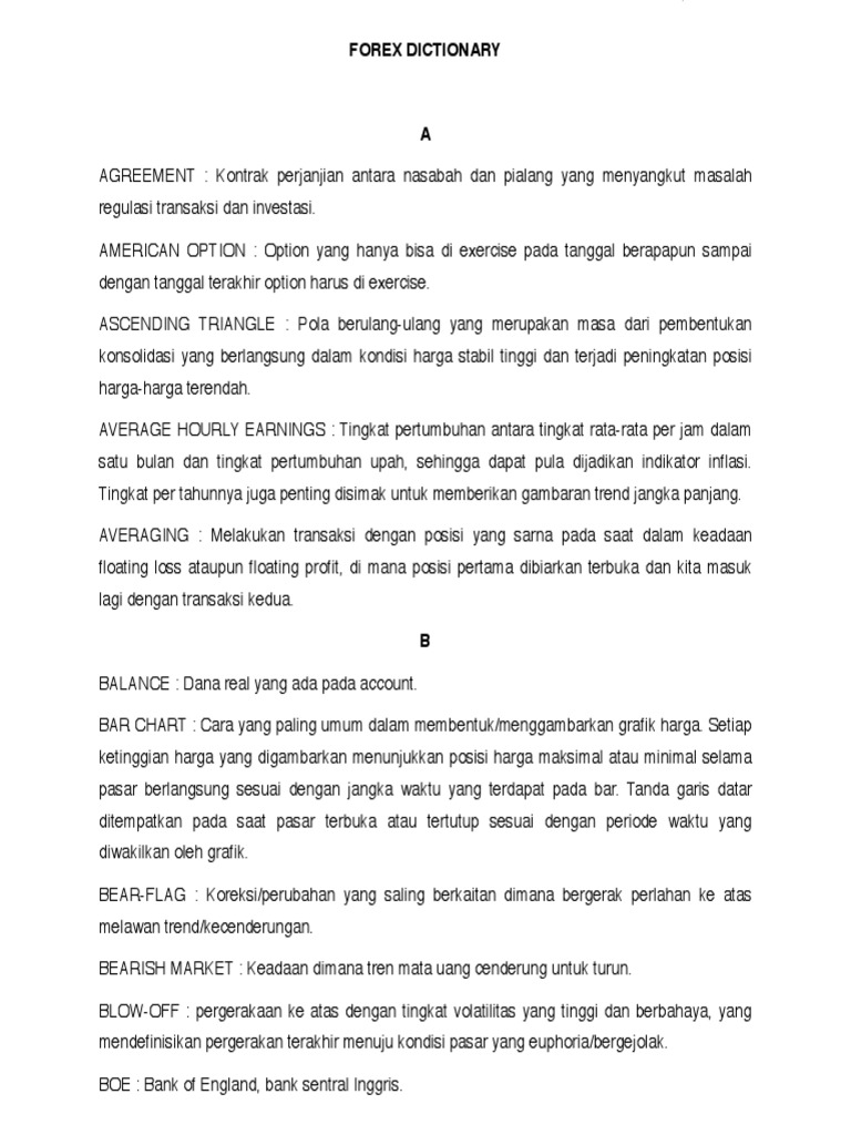 Kamus Istilah Forex Lengkap | PDF