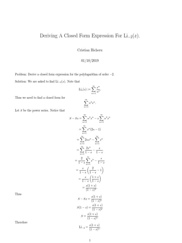 Polylog - 2 Derivation | PDF | Differential Geometry | Discrete Mathematics
