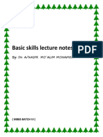 Basic Skills Lecture Notes: By: Dr. A/Nasir Mo ̓alim Mohamed