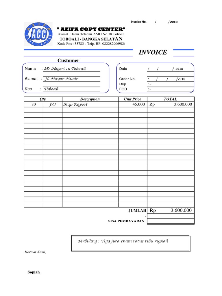 Invoice: 