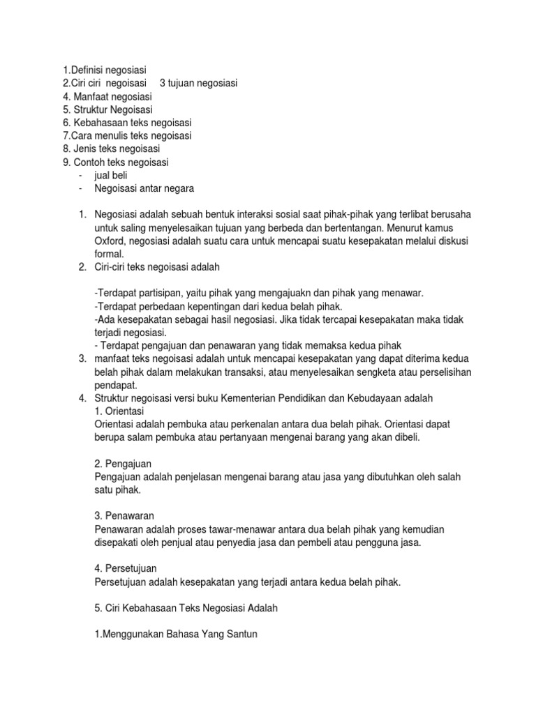 Teks Negosiasi Tentang Jual Beli Tanah Terkait Teks
