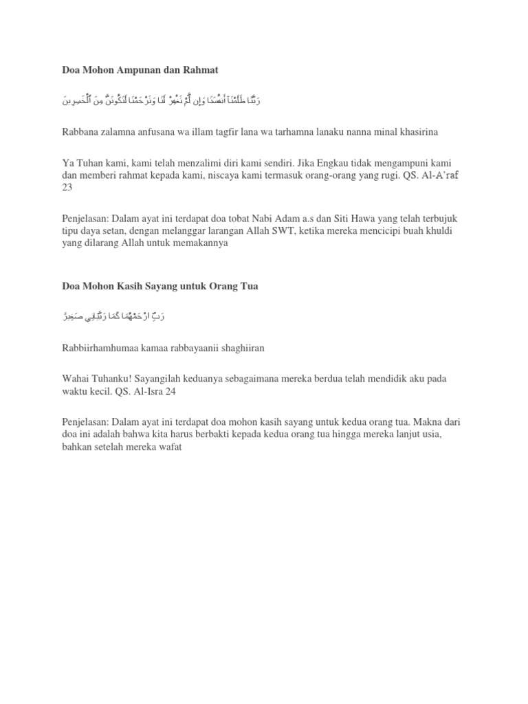 Doa Mohon Ampunan Dan Rahmat 1 PDF