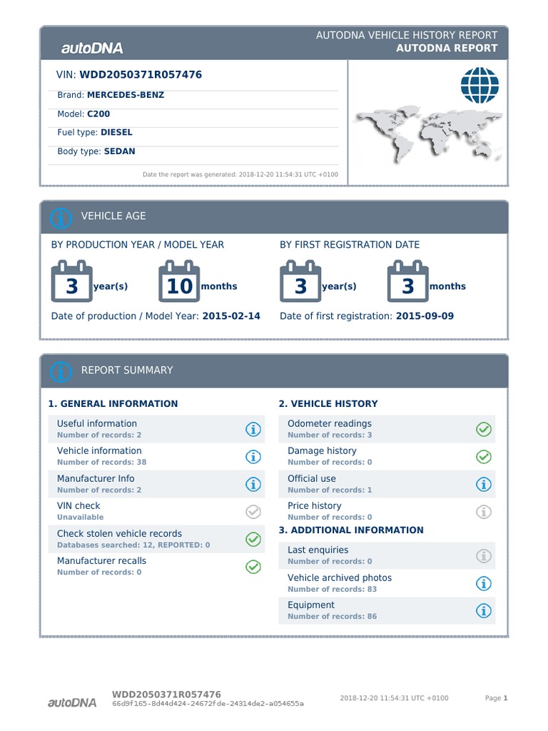 Report autoDNA WDD2050371R057476 | PDF | Transmission (Mechanics ...